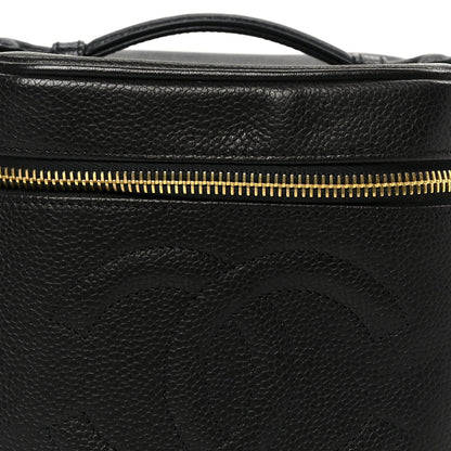 Chanel Caviar Vanity Cosmetic Case Black