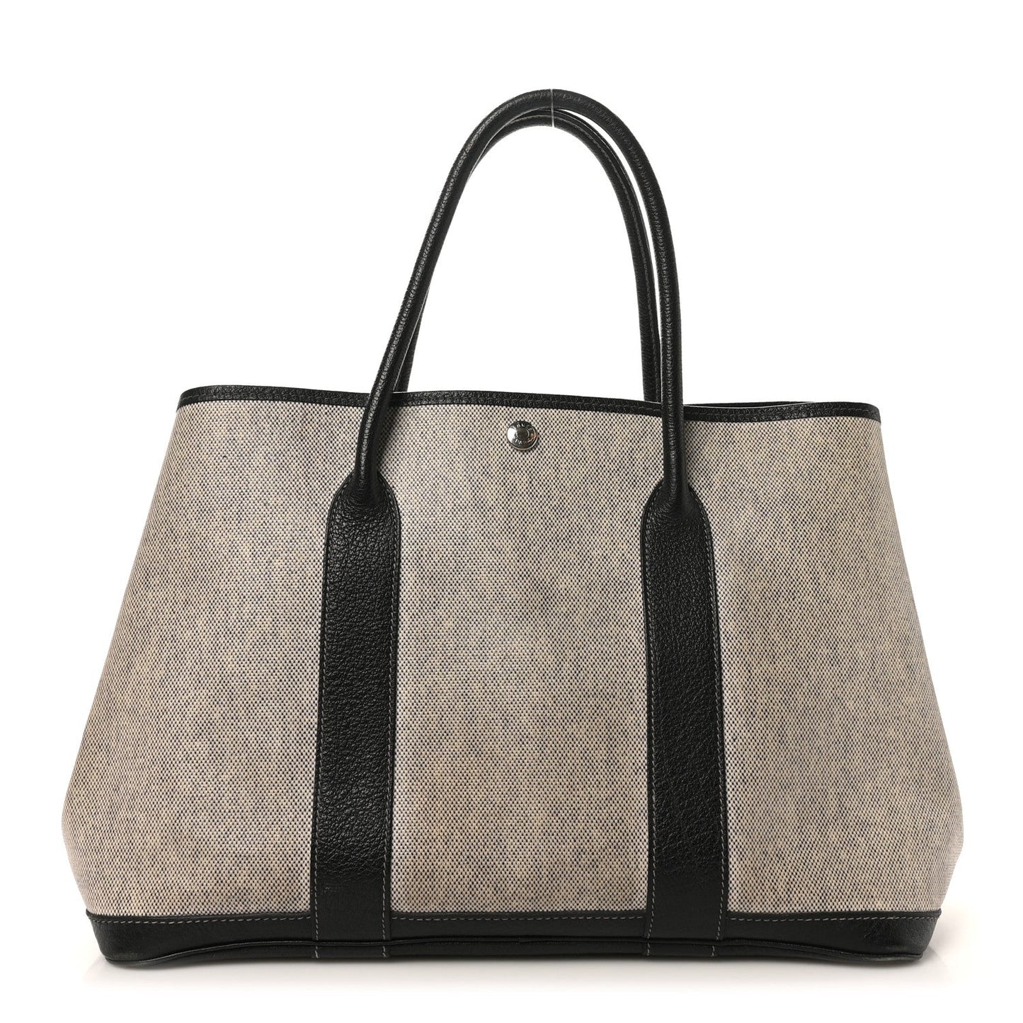 Hermes Buffle Skipper Toile Garden Party 36 MM Tote Black