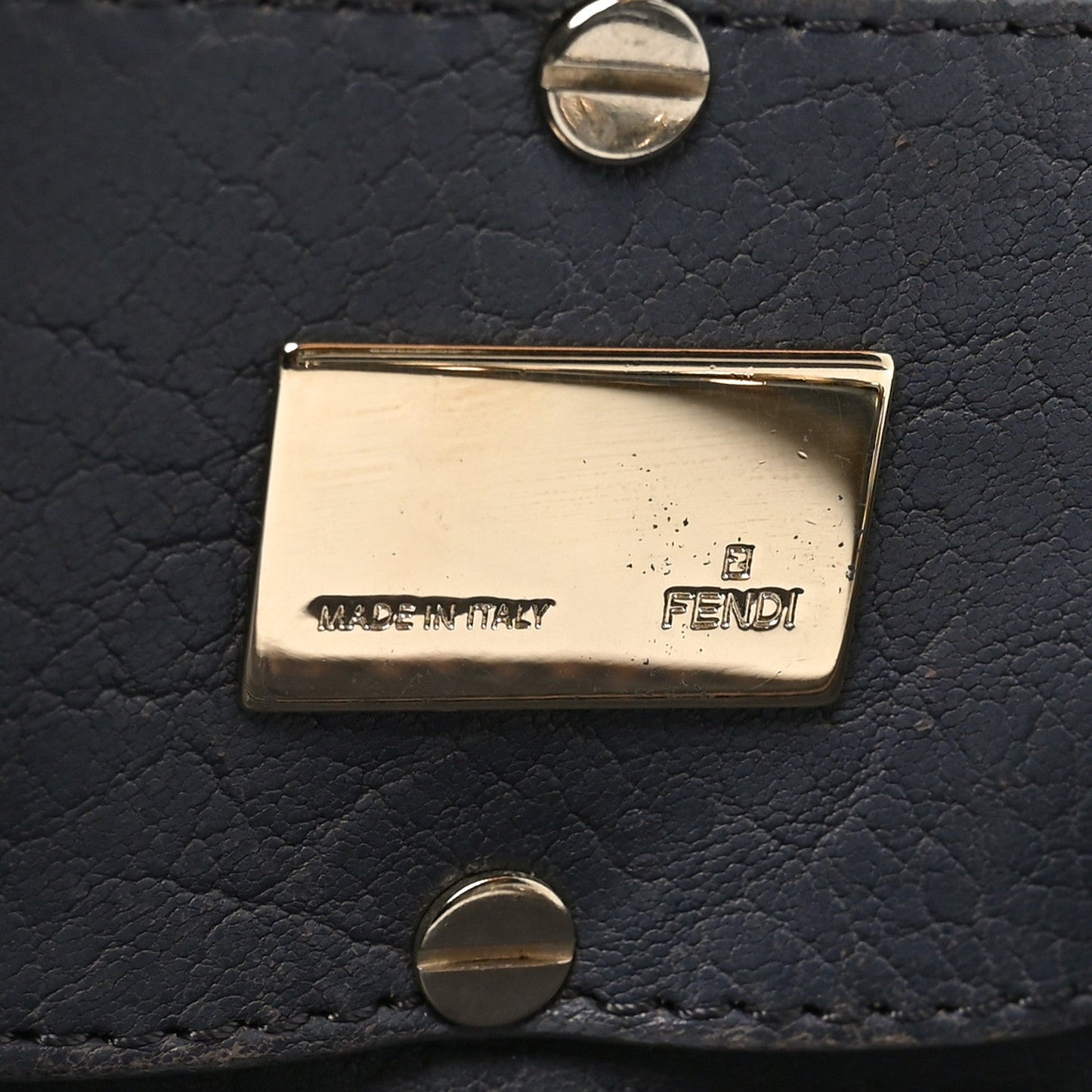 Fendi Crinkled Lambskin Mia Tote Blue