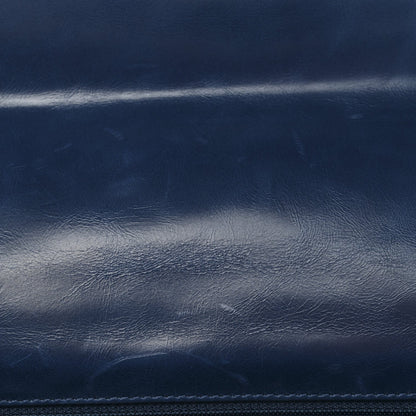 Chanel Aged Calfskin Chevron Quilted Small Coco Handle Flap Blue