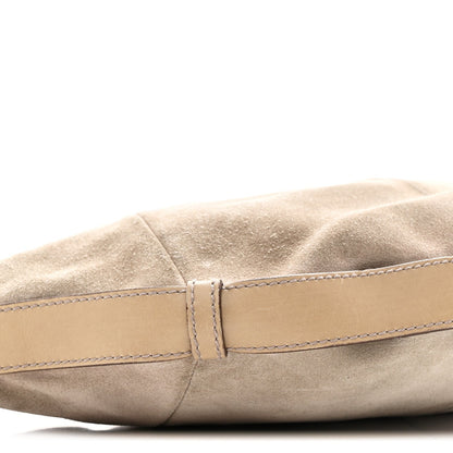 Saint Laurent Suede Calfskin Small Hobo Beige