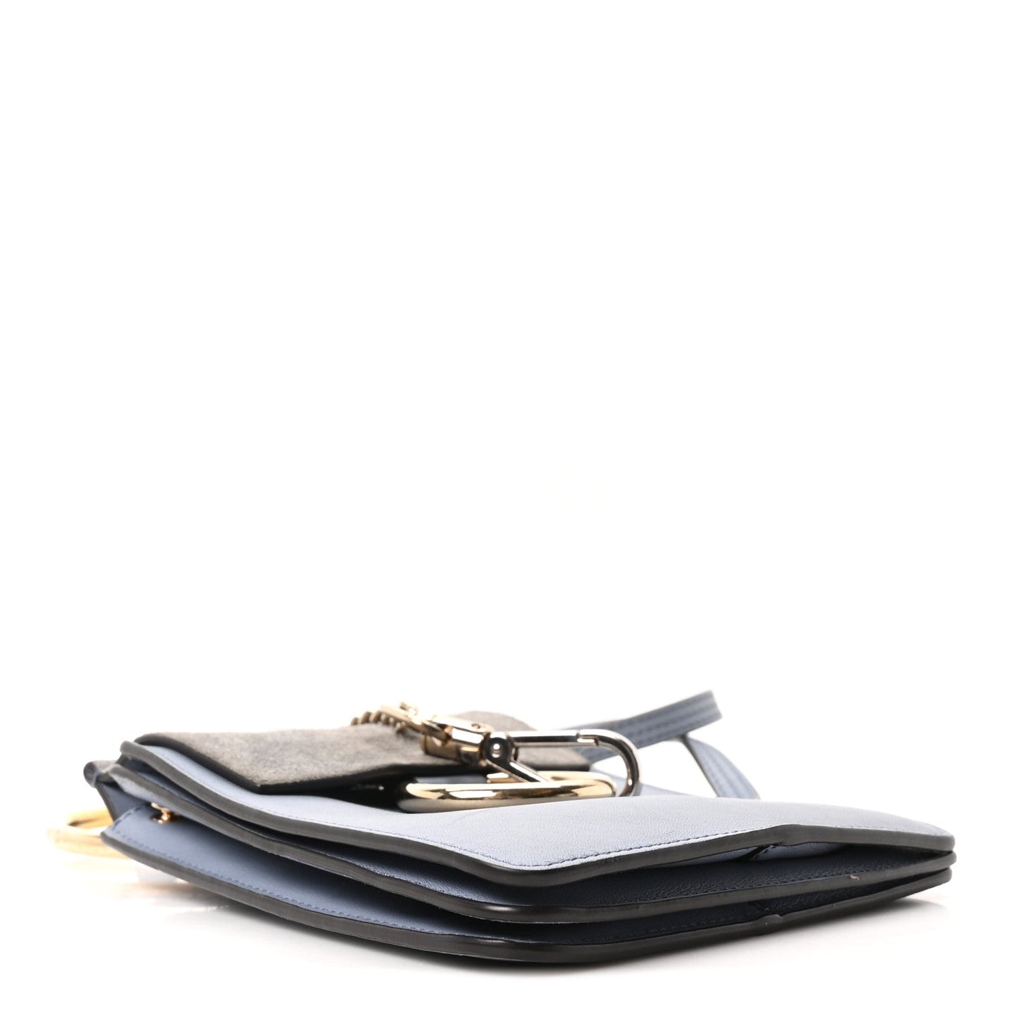 Chloe Suede Calfskin Mini Faye Bracelet Bag Washed Blue