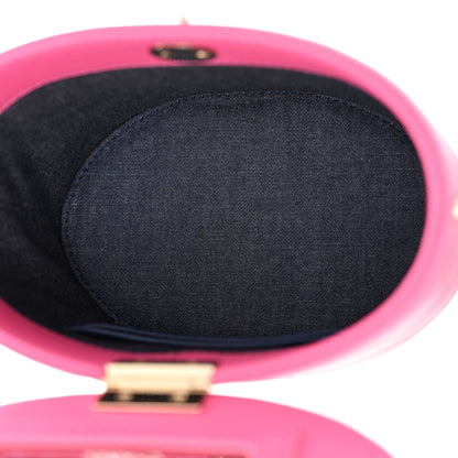 Chanel Lambskin Resin Elegant Chain Vanity Case Dark Pink