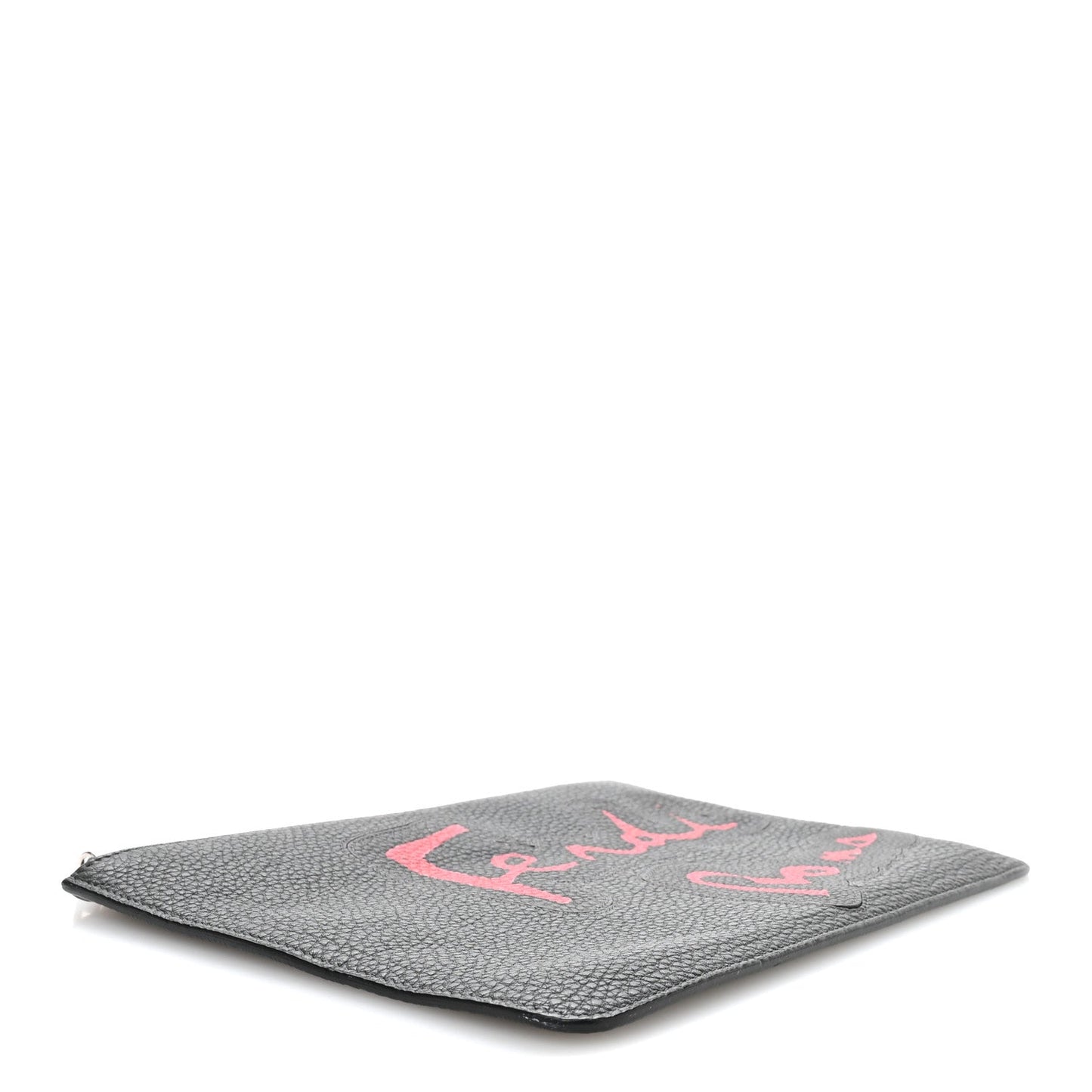 Fendi Cuoio Romano Logo Pouch Black