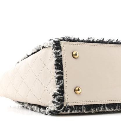 Chanel Tweed Calfskin Tweedy Shopping Tote Beige