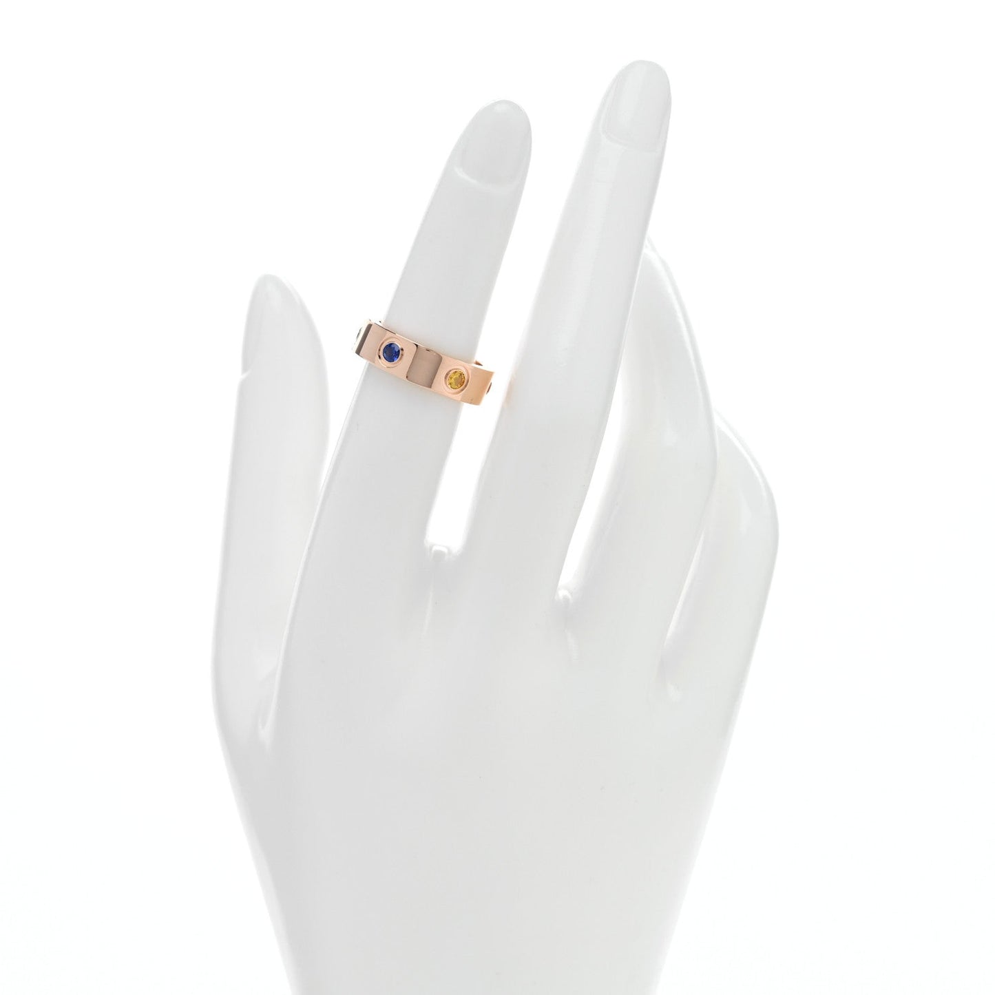 Cartier 18K Pink Gold Sapphire Garnet Amethyst 5.5mm LOVE Ring 50 5.25