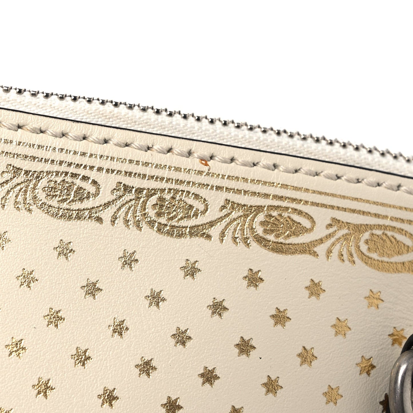 Gucci X SEGA Calfskin GUCCY Stars Mini Dome Shoulder Bag Mystic White Gold