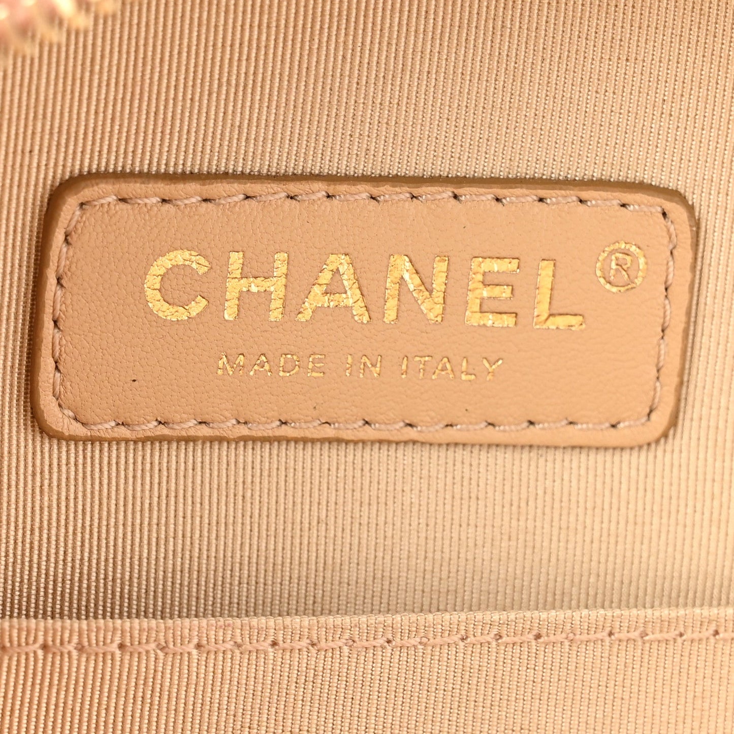 Chanel Glazed Calfskin Round As Earth Evening Bag Beige