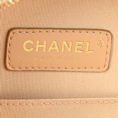 Chanel Glazed Calfskin Round As Earth Evening Bag Beige