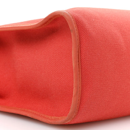 Hermes Vache Hunter Toile Herbag Zip 31 PM Rouge Tomate Natural