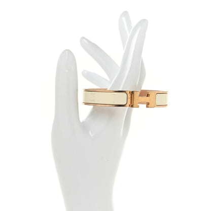 Hermes Enamel Narrow Clic Clac H Bracelet GM Craie