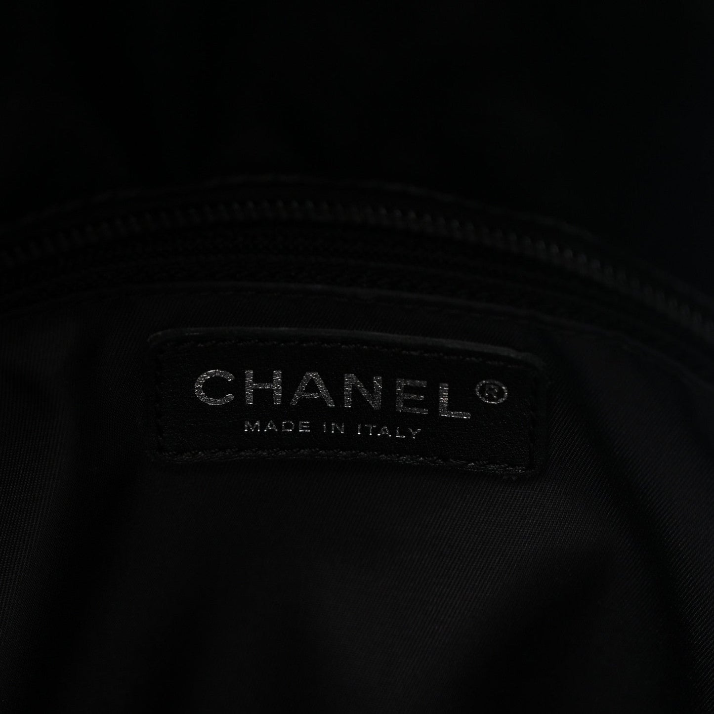 Chanel Coated Canvas Stitched XL Paris Biarritz Tote Black