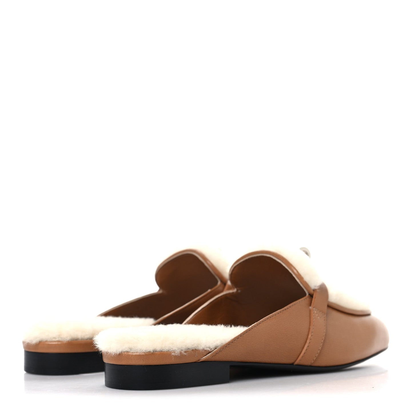 Hermes Goatskin Shearling Womens Oz Mules 36 Naturel Ecru