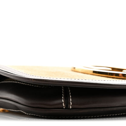 Gucci Canvas Dollar Calfskin Blondie Chain Shoulder Flap Bag Brown