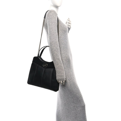 Gucci Calfskin Petite GG Medium Tote Bag Black