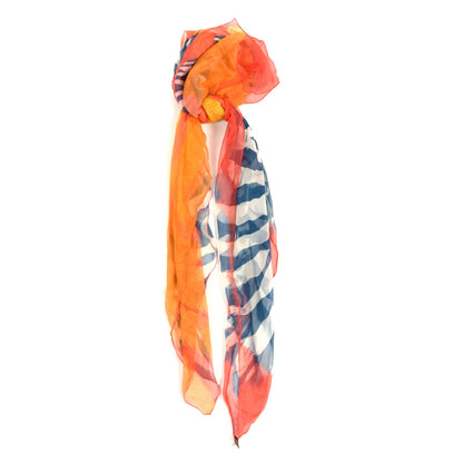 Hermes Silk Mousseline Zebra Pegasus Shawl 140