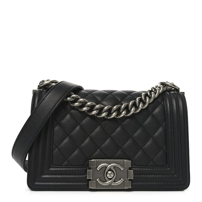 Chanel Lambskin Quilted Small Boy Flap Black