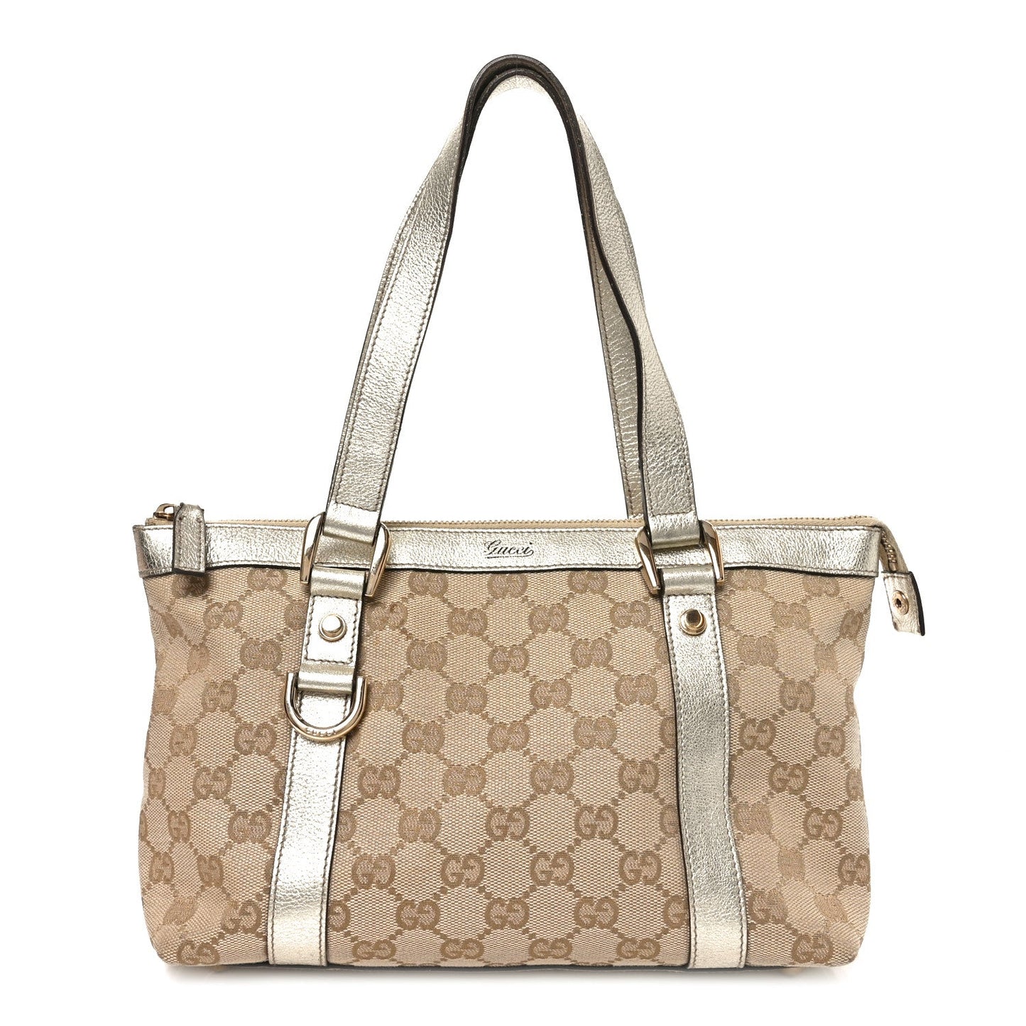 Gucci Monogram Small Abbey Tote  Gold