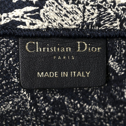 Christian Dior Canvas Embroidered Small Dioriviera Toile De Jouy Book Tote Blue