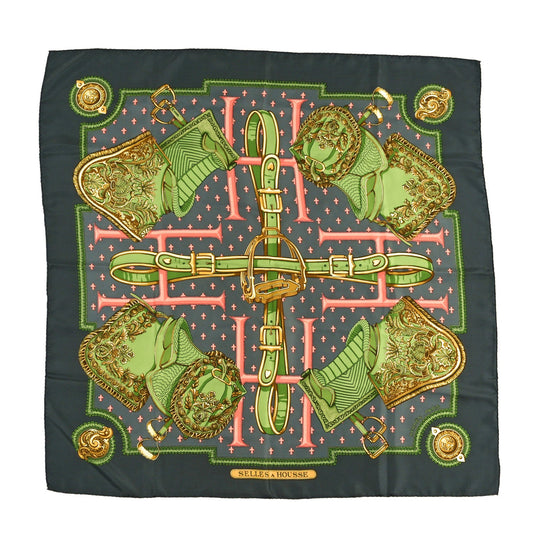Hermes Silk Selles A Housse Scarf 90