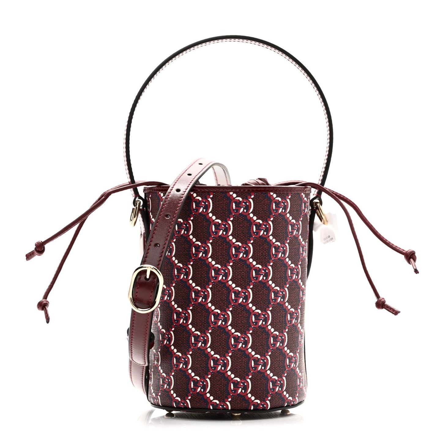 Gucci GG Shadow Monogram Mini Bucket Bag Rosso Ancora Red