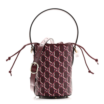 Gucci GG Shadow Monogram Mini Bucket Bag Rosso Ancora Red