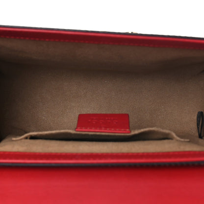 Gucci GG Supreme Monogram Calfskin Small Padlock Shoulder Bag Beige Hibiscus Red New Rosette