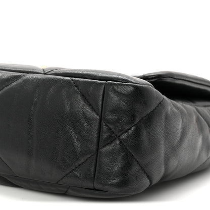 Chanel Goatskin Quilted Medium Chanel 19 Flap Black
