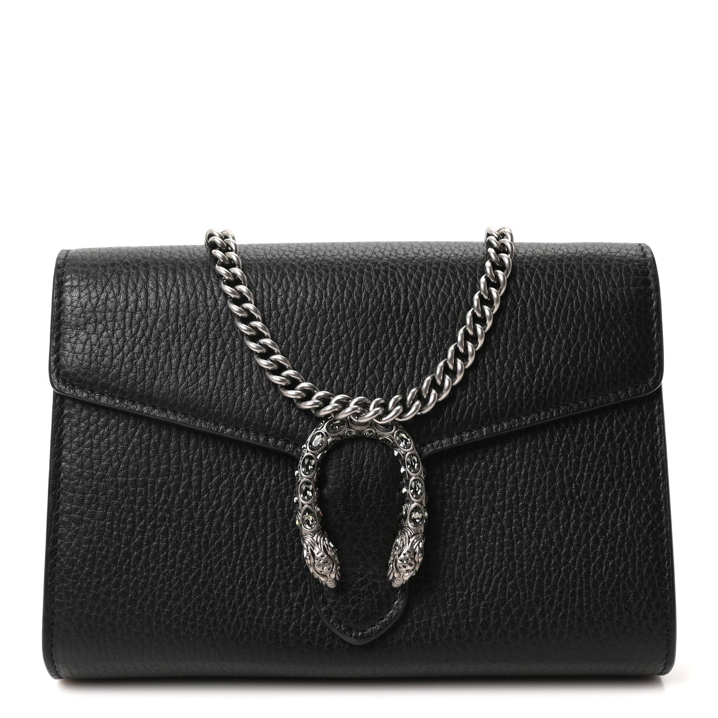 Gucci Calfskin Mini Dionysus Chain Wallet Black