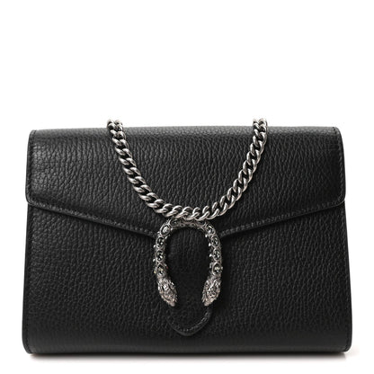 Gucci Calfskin Mini Dionysus Chain Wallet Black