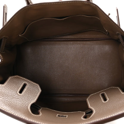 Hermes Taurillon Clemence Birkin 30 Etoupe