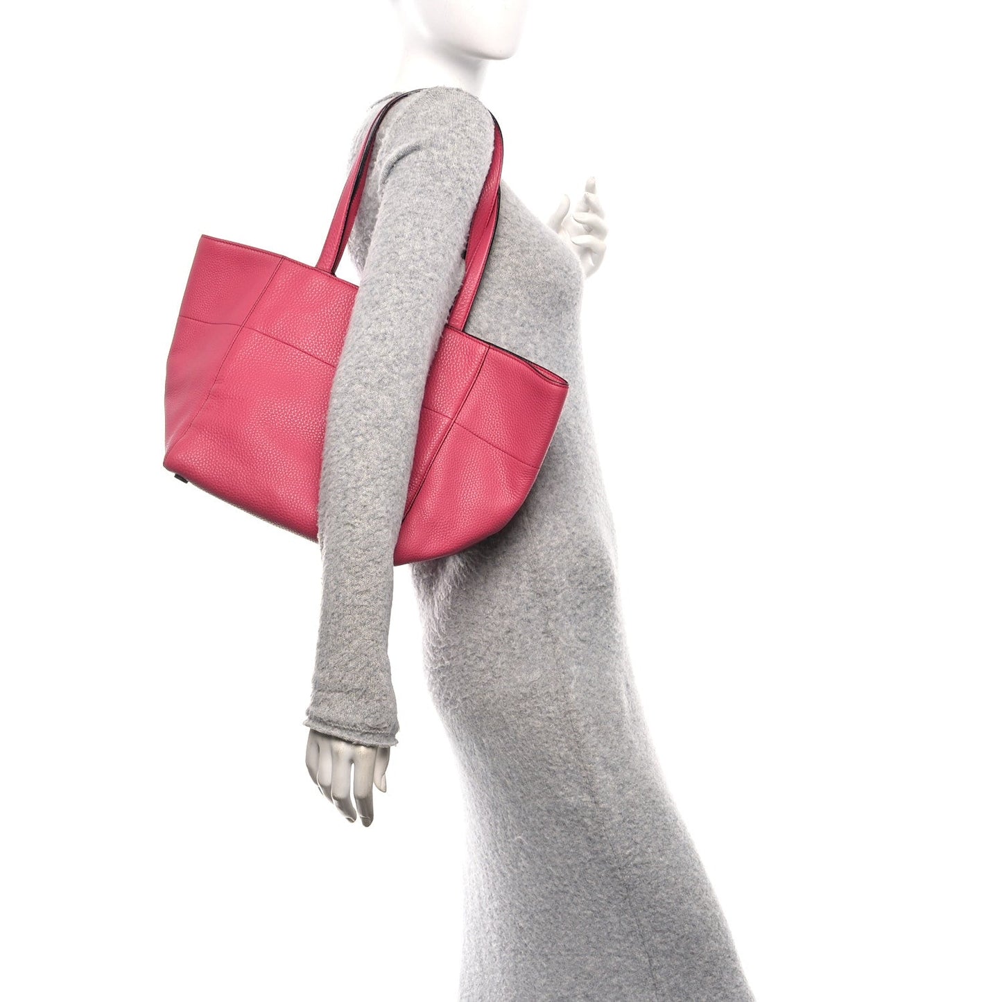 Prada Vitello Daino Shopping Tote Peonia