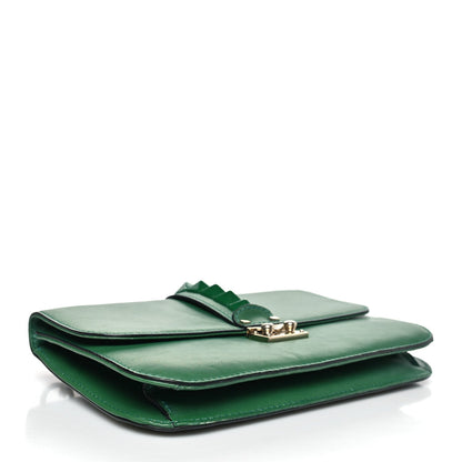 Valentino Garavani Vitello Medium Glam Lock Rockstud Flap Pop Green
