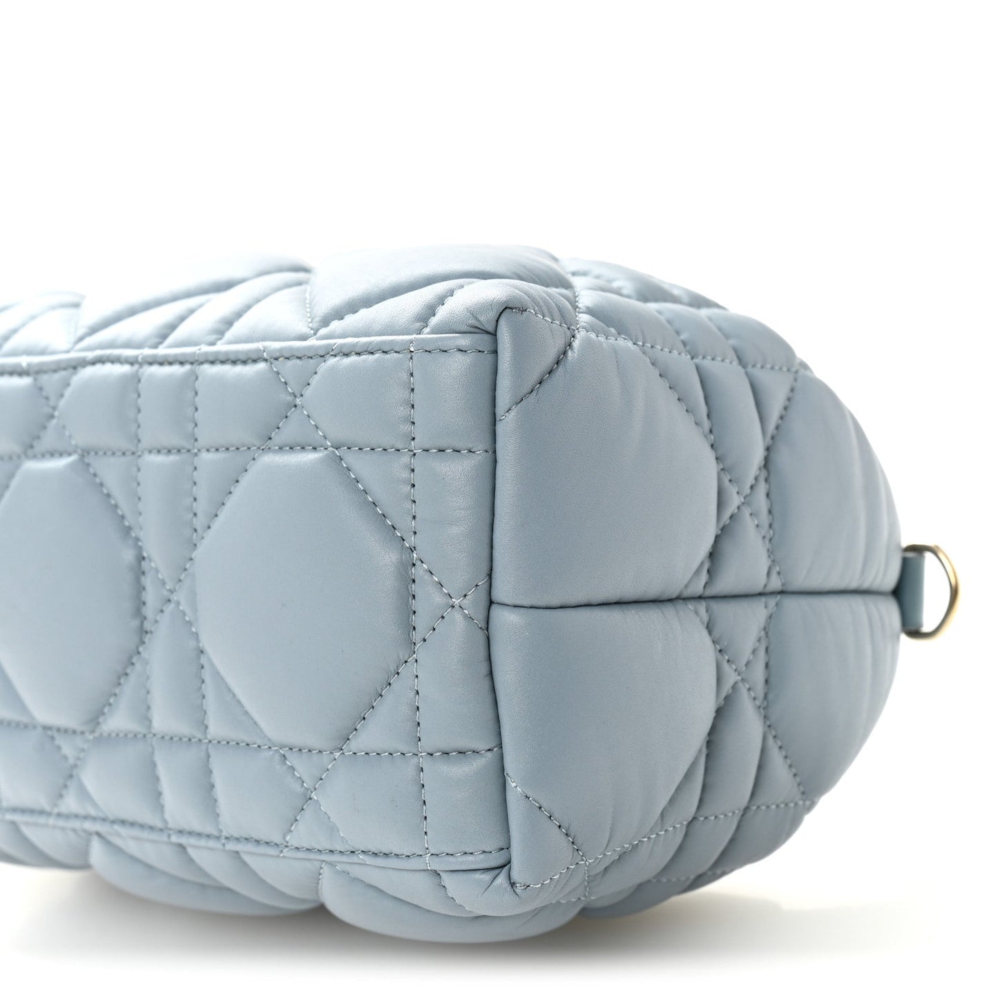 Christian Dior Calfskin Macrocannage Small Diortravel Nomad Pouch Bracing Blue