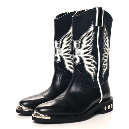 Louis Vuitton Calfskin Canyon Mens Cowboy Boots 9 Black