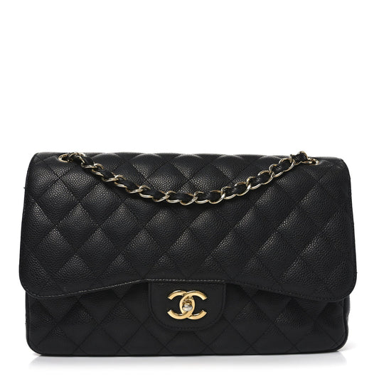 Chanel Caviar Quilted Jumbo Double Flap Black