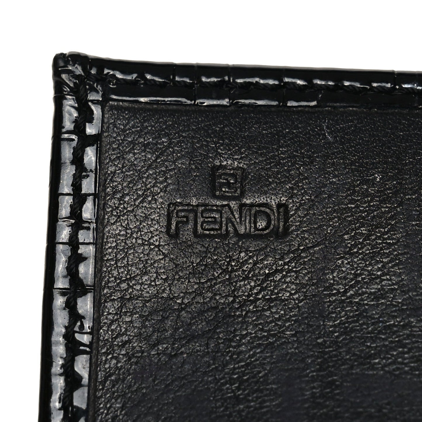Fendi Patent Zucchino Continental Wallet Black