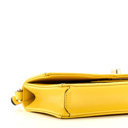 Gucci GG Monogram Textured Dollar Calfskin Mini Luce Shoulder Bag Yellow