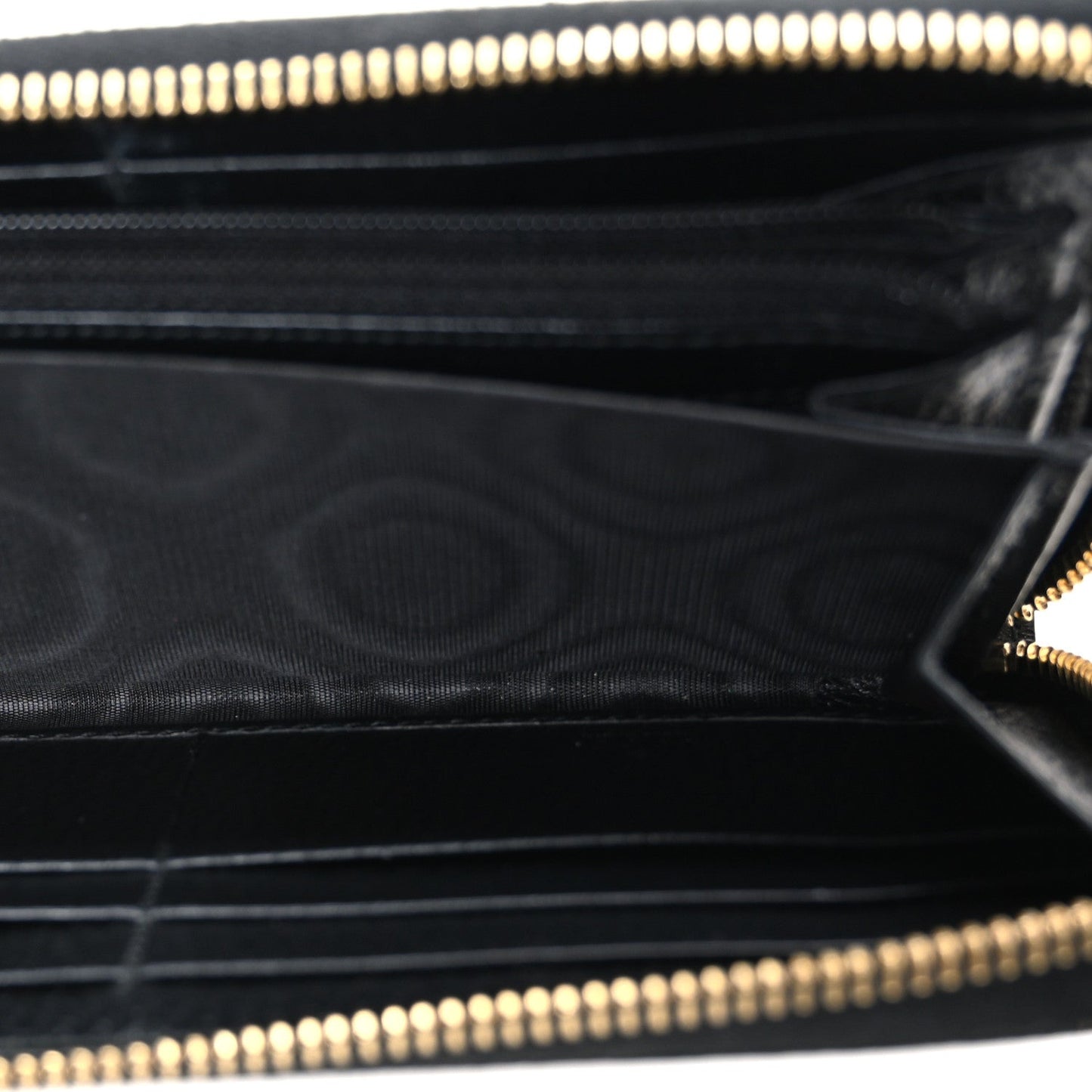Gucci Dollar Calfskin GG Supreme Monogram GG Marmont Zip Around Wallet Black Beige Ebony