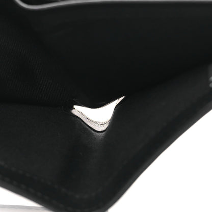 Fendi Calfskin Metal Monster Eyes Bi-fold Wallet Black