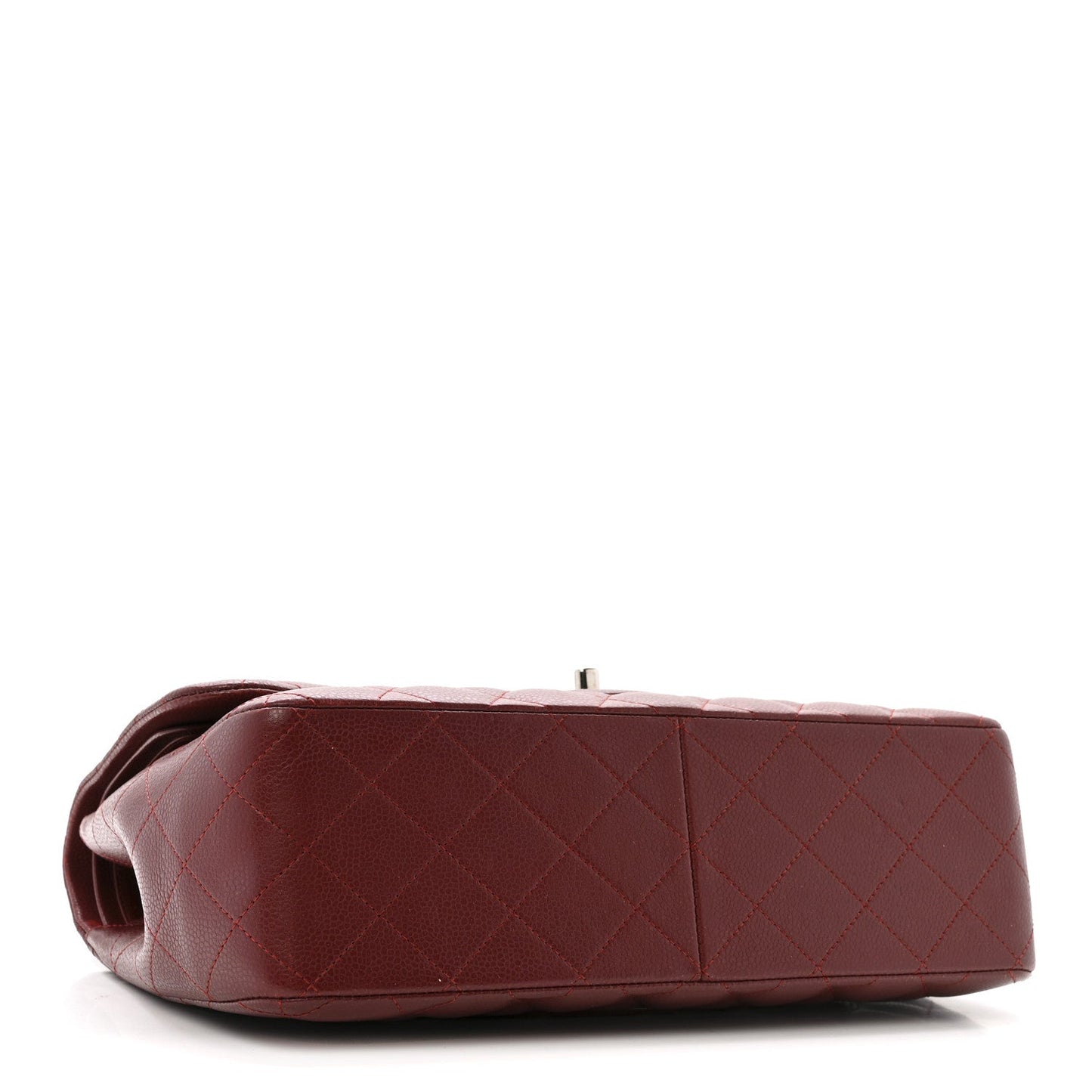 Chanel Caviar Quilted Jumbo Double Flap Dark Red