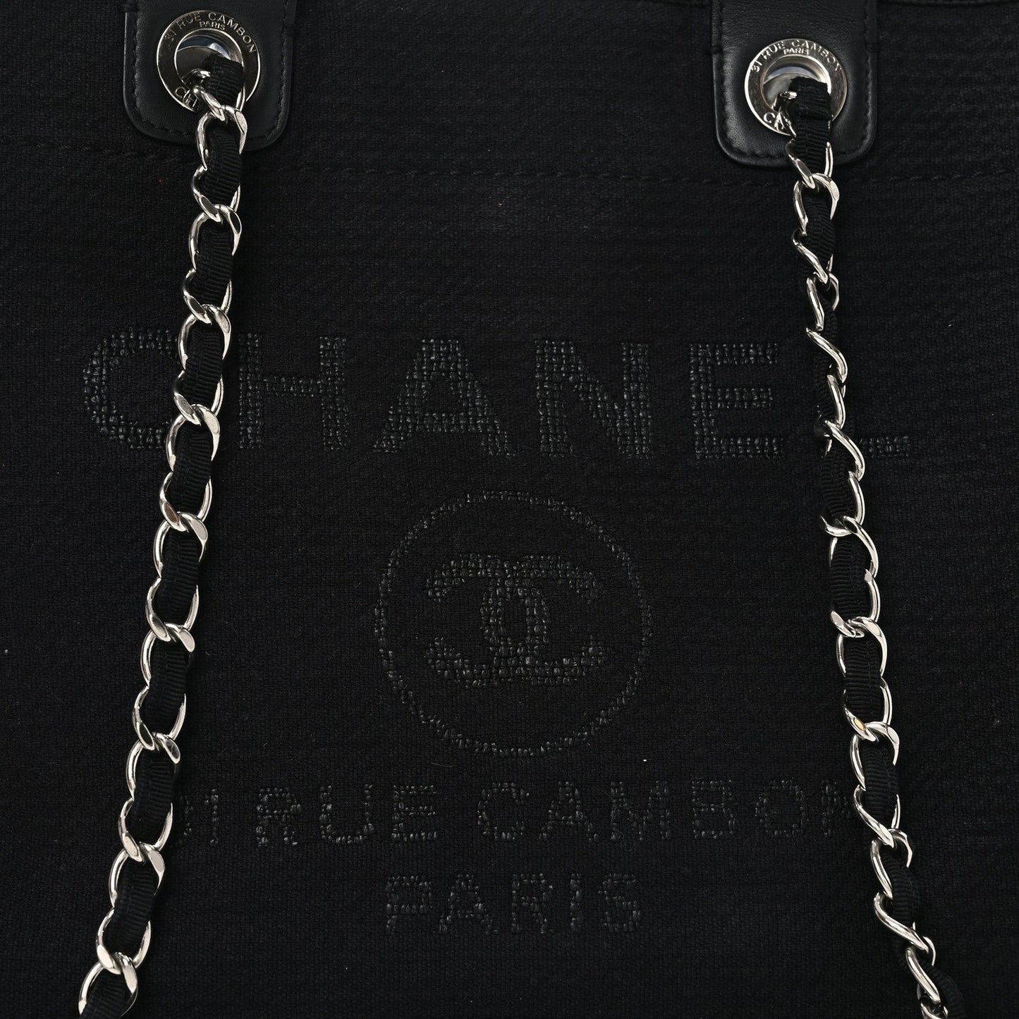 Chanel Canvas Medium Deauville Tote Black