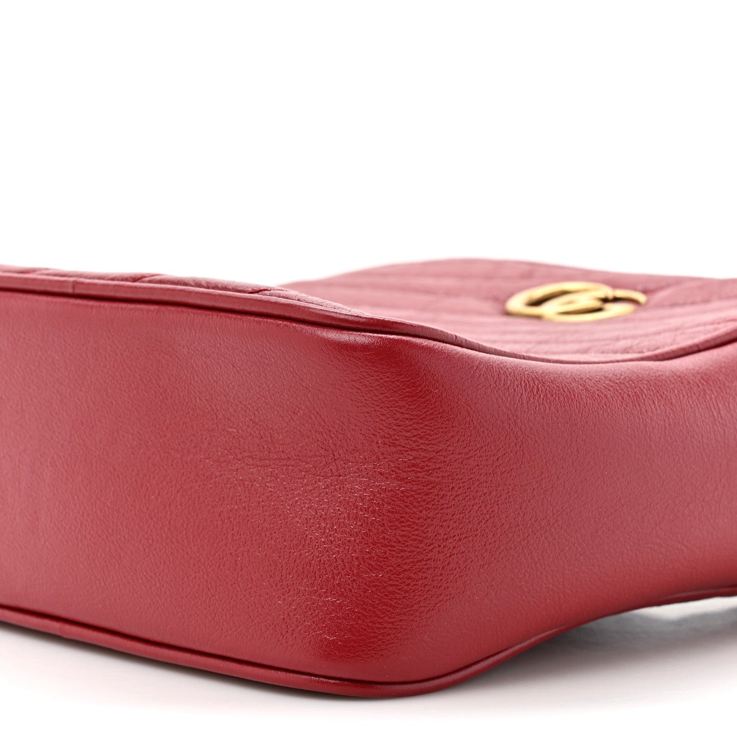Gucci Azalea Calfskin Matelasse Diagonal Tall GG Marmont Crossbody Bag Romantic Cerise