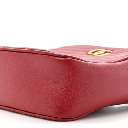Gucci Azalea Calfskin Matelasse Diagonal Tall GG Marmont Crossbody Bag Romantic Cerise