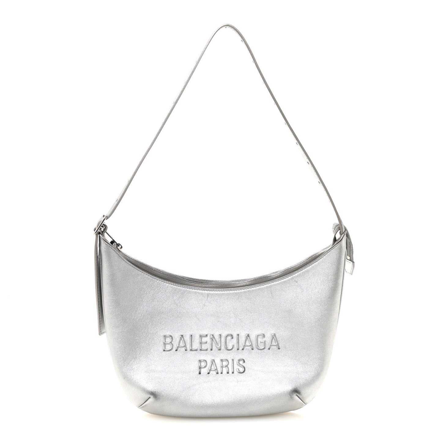 Balenciaga Metallic Calfskin Mary Kate Shoulder Bag Silver