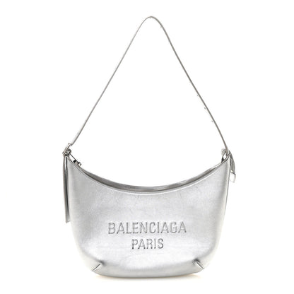 Balenciaga Metallic Calfskin Mary Kate Shoulder Bag Silver