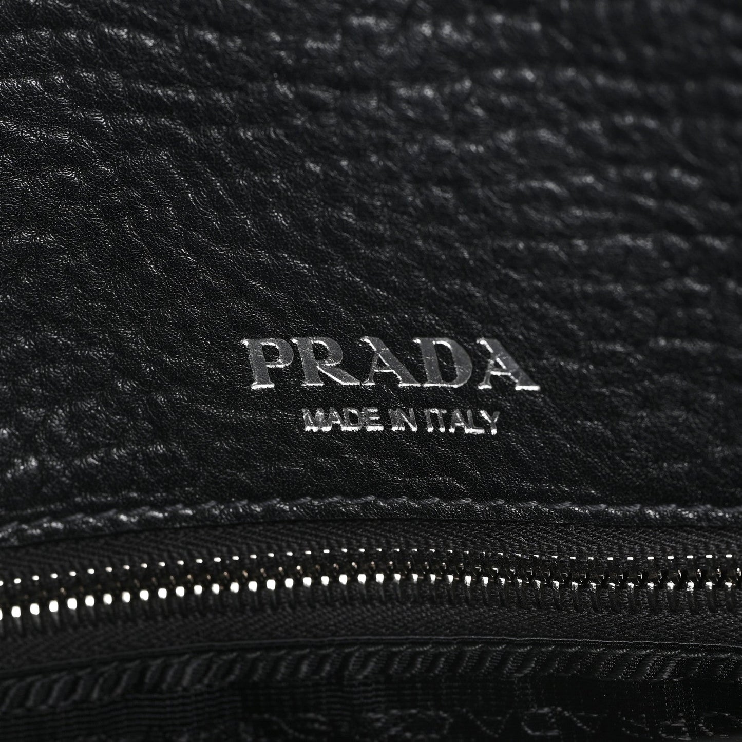 Prada Full Grain Calfskin Shoulder Bag Black