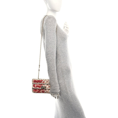 Valentino Garavani Canvas Beaded Small Rockstud Spike Shoulder Bag Multicolor