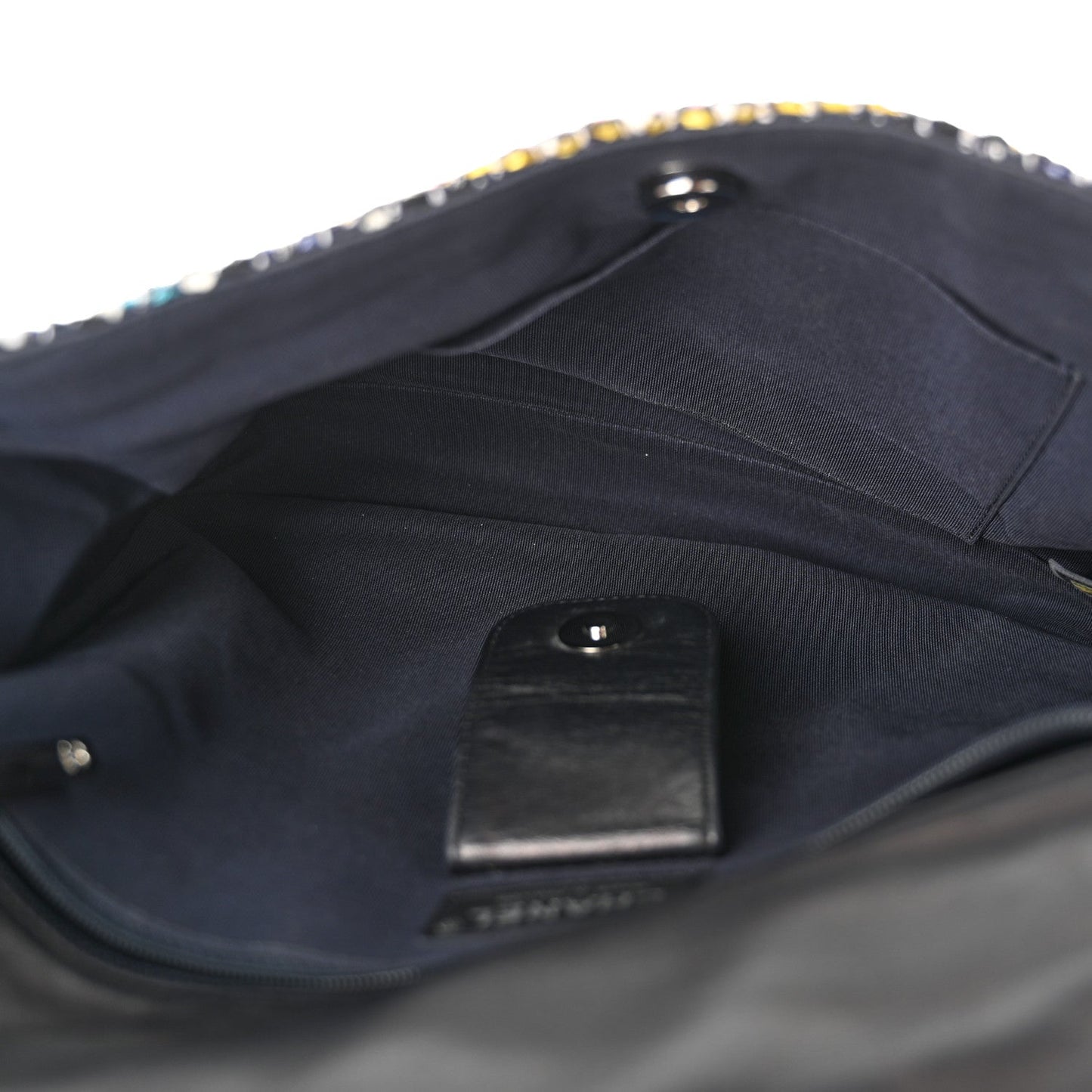 Chanel Tweed Small Messenger Flap Navy