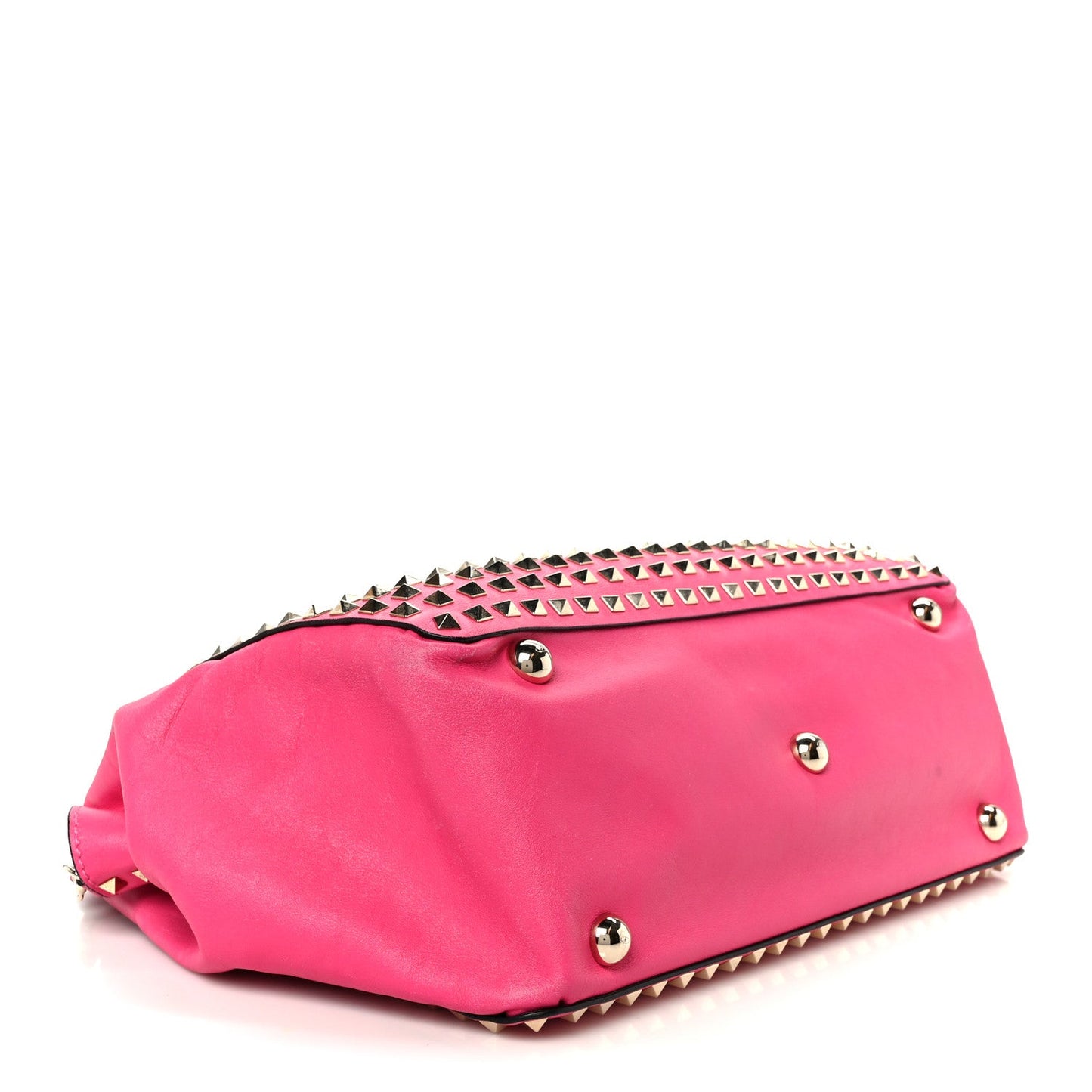 Valentino Garavani Vitello Medium Rockstud All Over Tote Pop Fuxia
